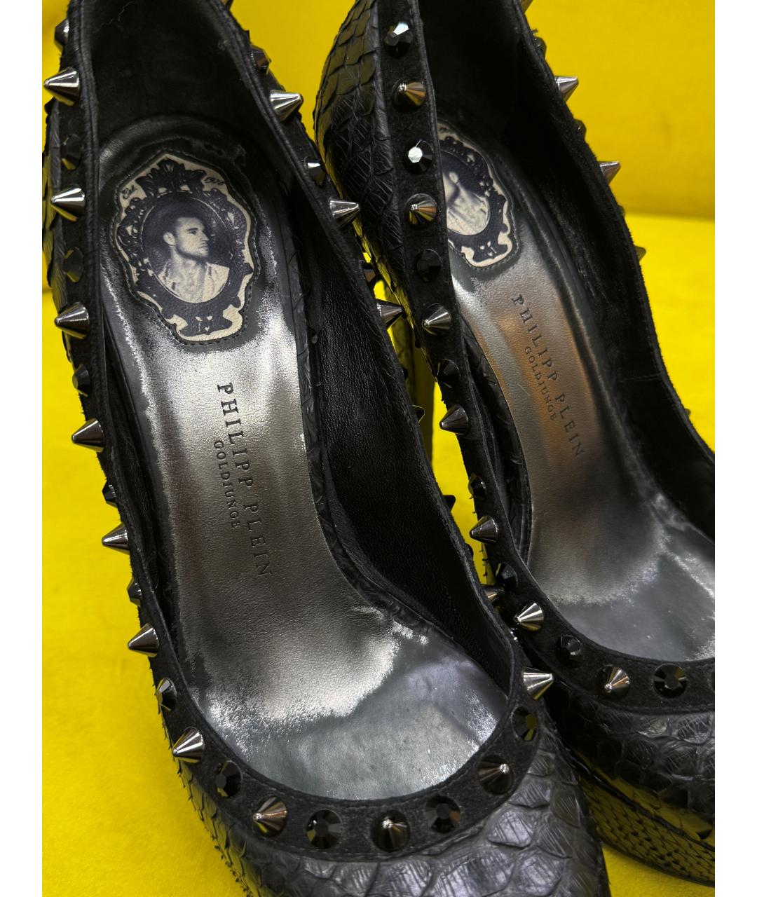 PHILIPP PLEIN Черные туфли из экзотической кожи, фото 8