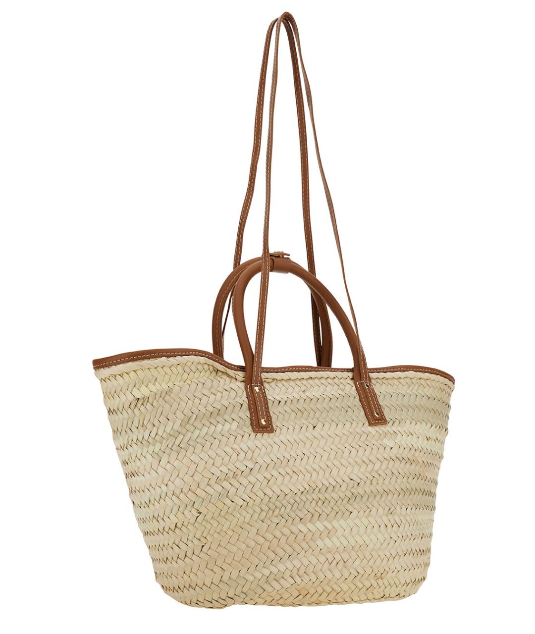 JACQUEMUS Бежевая пелетеная сумка тоут, фото 3