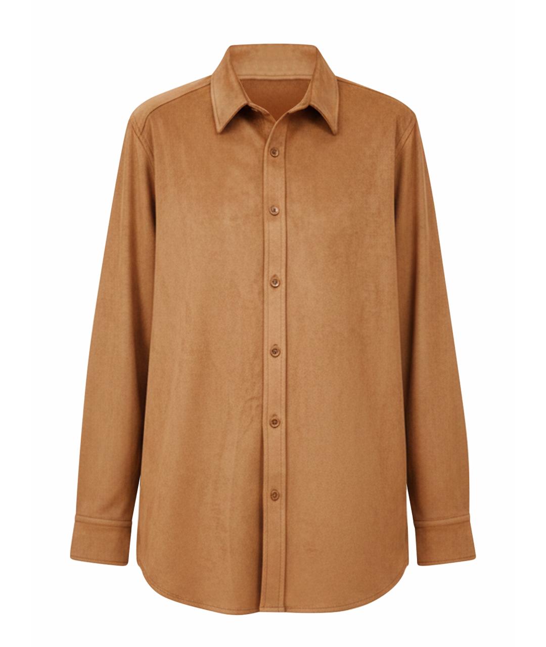 THEORY Коричневый замшевый костюм с брюками, фото 1