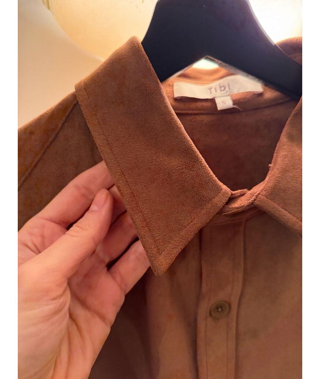 THEORY Коричневый замшевый костюм с брюками, фото 8