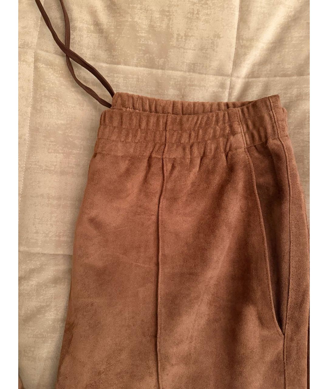 THEORY Коричневый замшевый костюм с брюками, фото 7