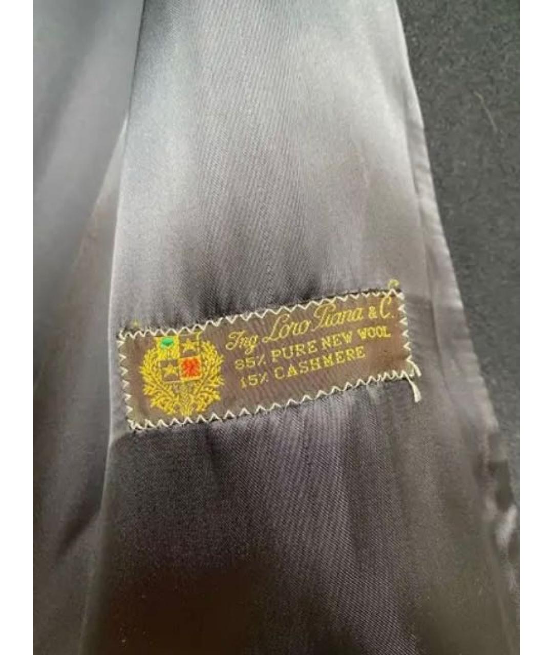 LORO PIANA Черное шерстяное пальто, фото 4