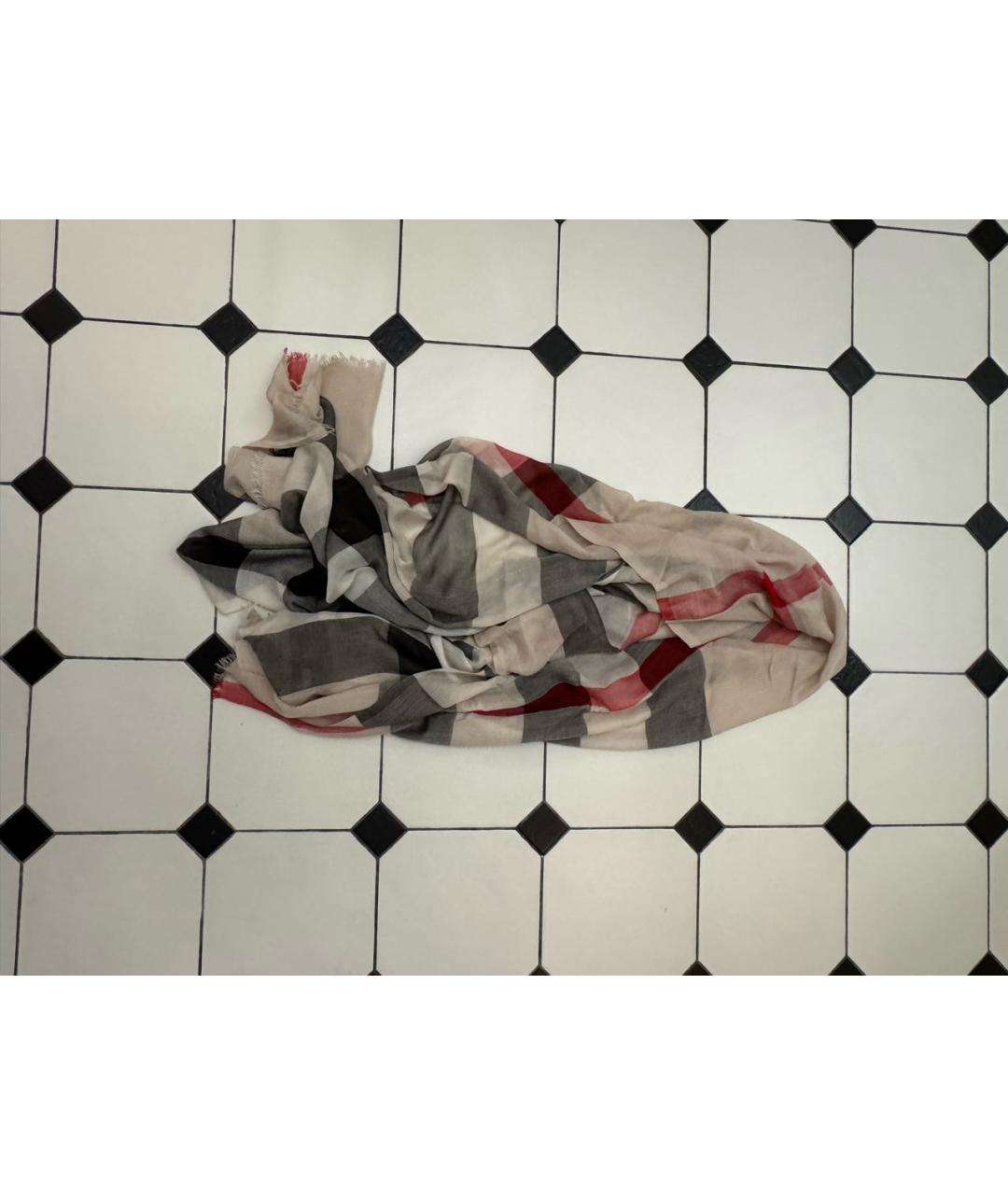 BURBERRY Мульти шерстяной шарф, фото 4