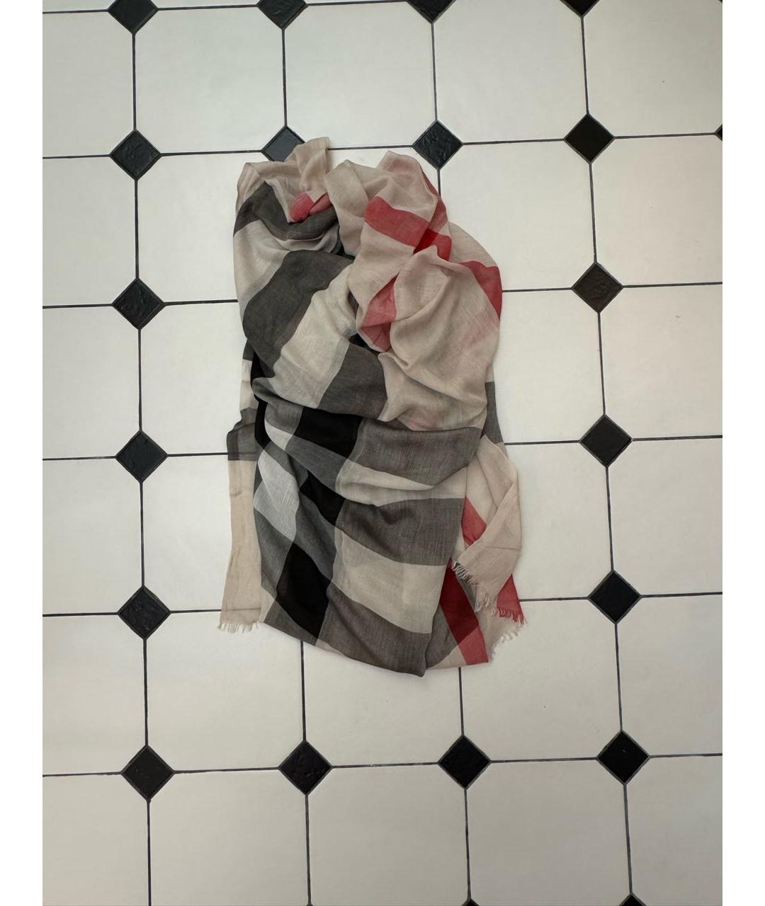 BURBERRY Мульти шерстяной шарф, фото 5