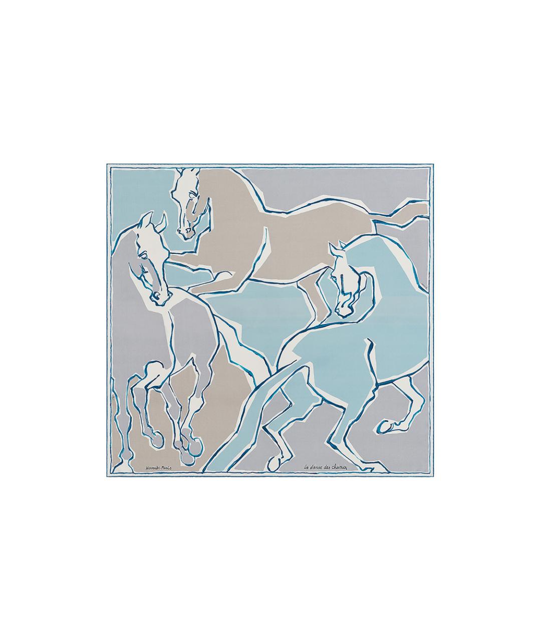 HERMES Мульти шелковый шарф, фото 3