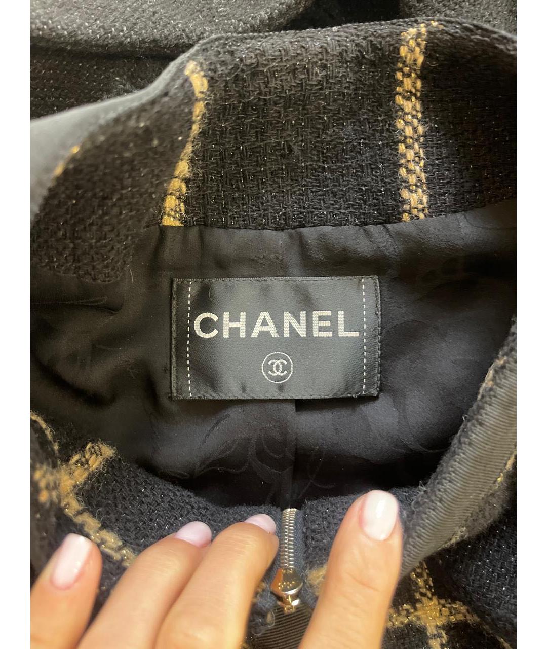 CHANEL Черный шерстяной жакет/пиджак, фото 2