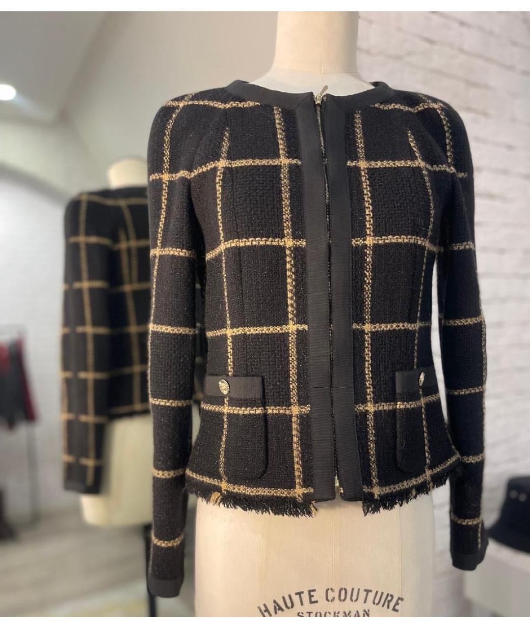 CHANEL Черный шерстяной жакет/пиджак, фото 4