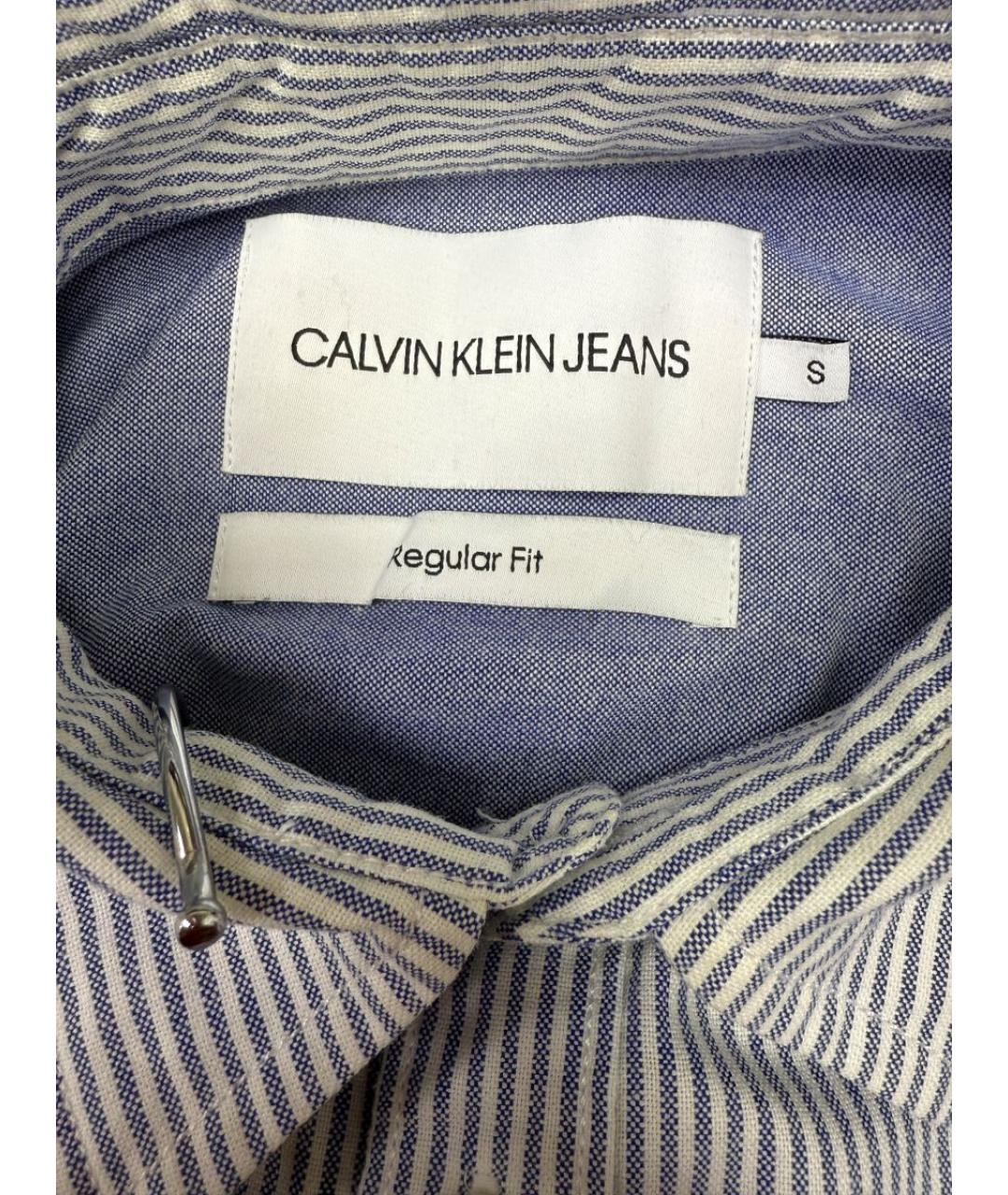 CALVIN KLEIN Голубая хлопковая кэжуал рубашка, фото 3