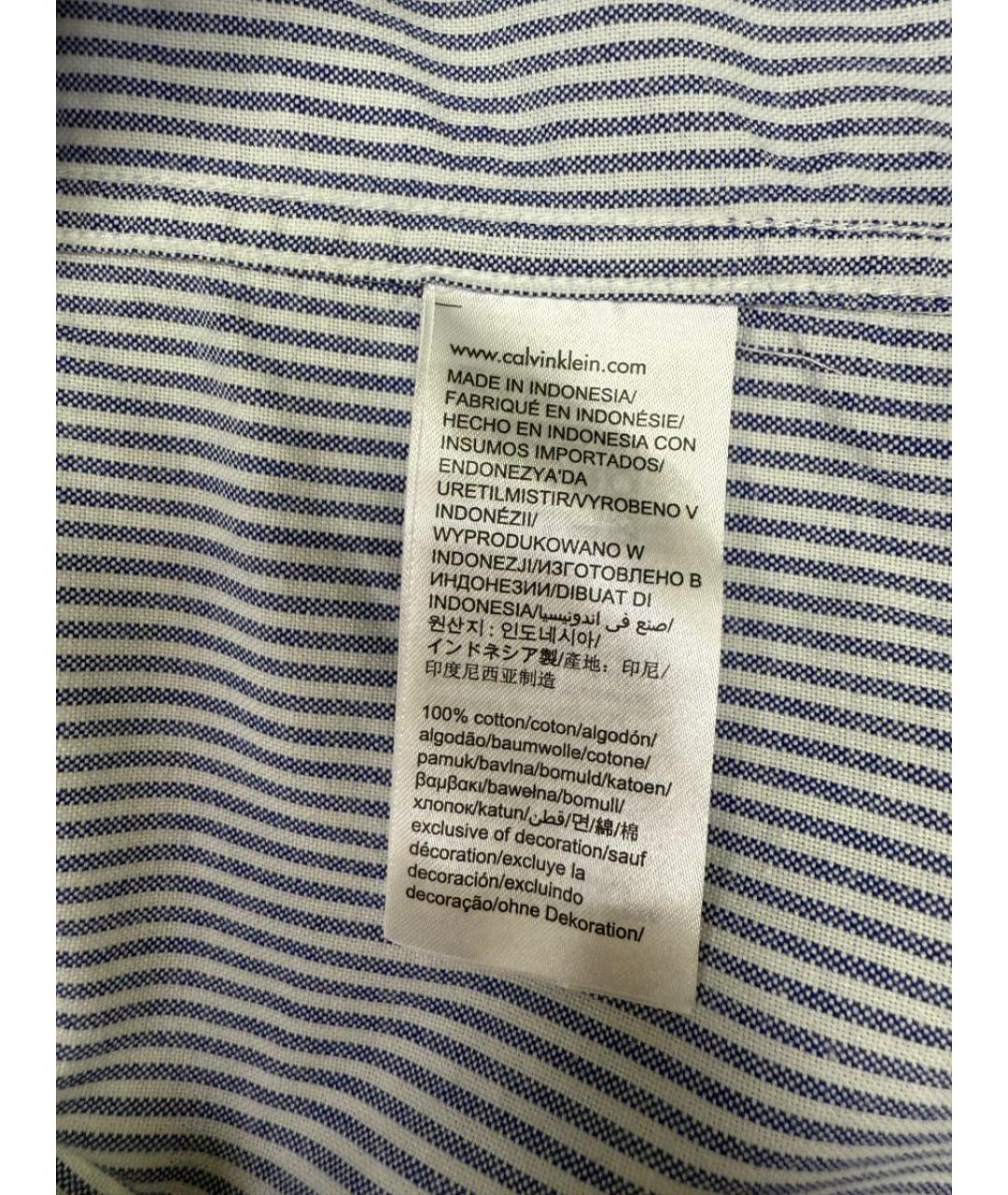 CALVIN KLEIN Голубая хлопковая кэжуал рубашка, фото 4