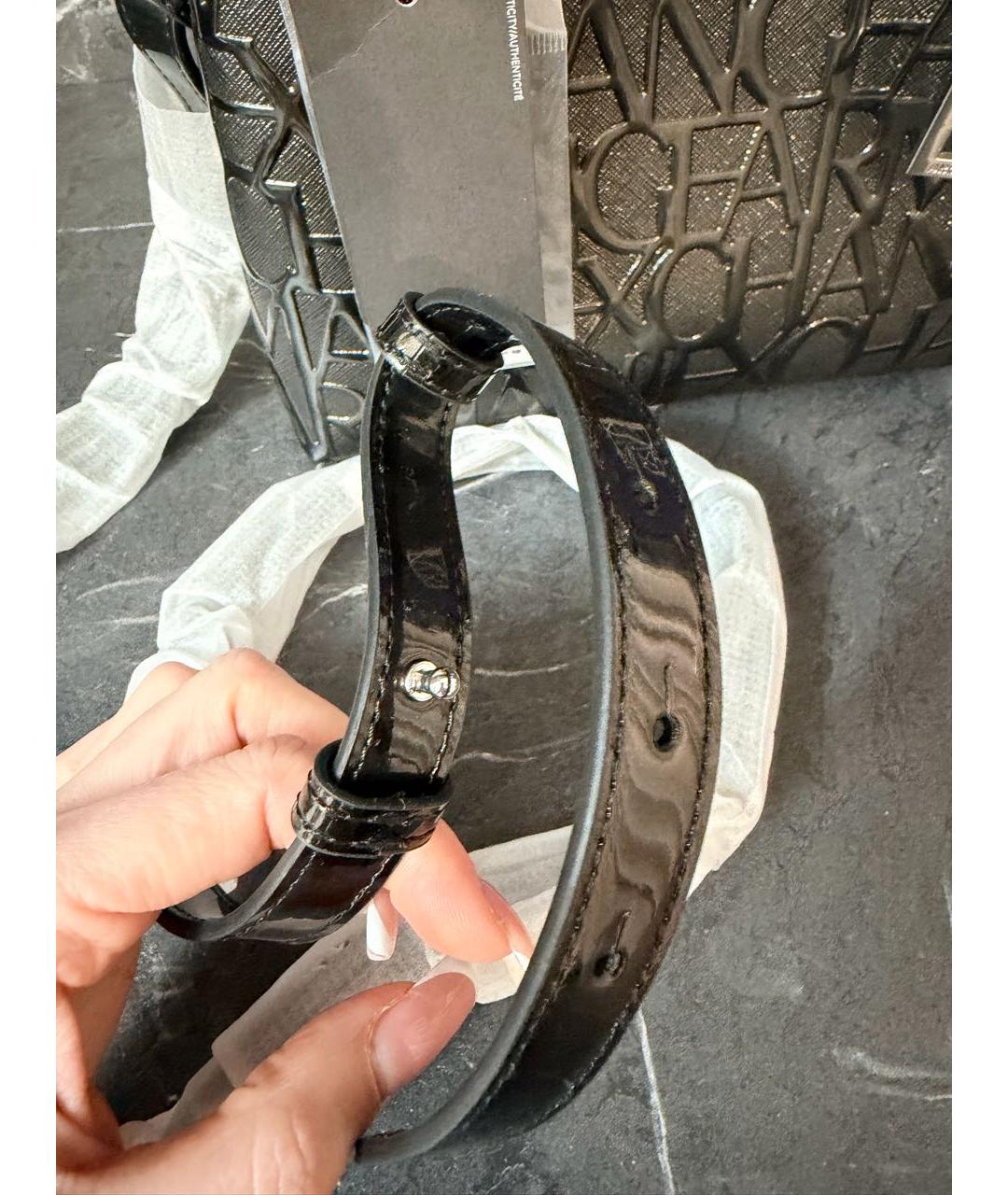 ARMANI EXCHANGE Черная сумка с короткими ручками из искусственной кожи, фото 7