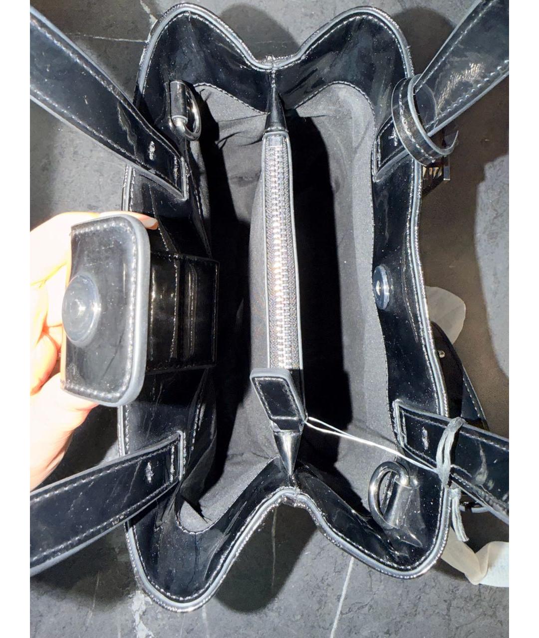 ARMANI EXCHANGE Черная сумка с короткими ручками из искусственной кожи, фото 4