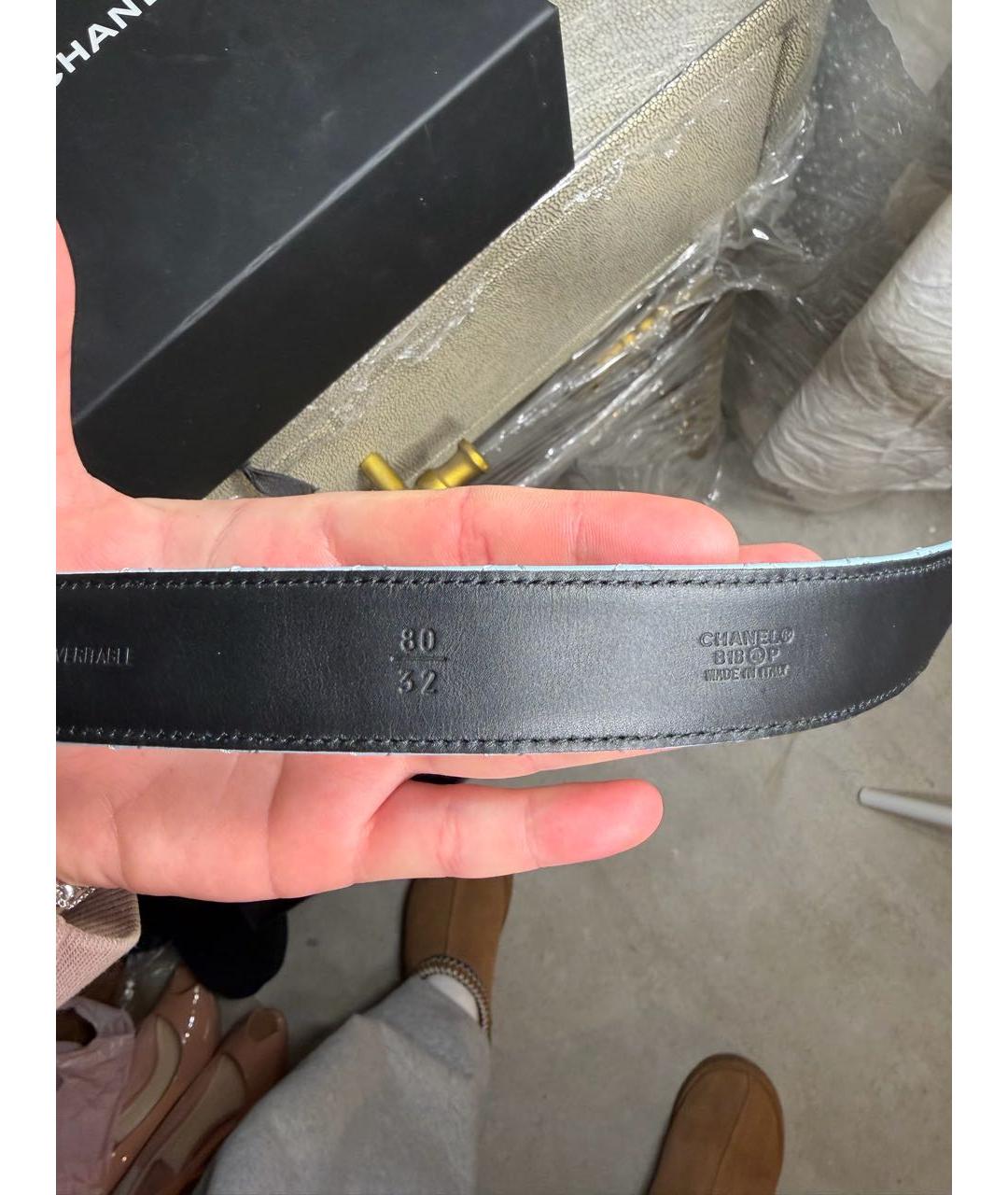 CHANEL Голубой кожаный ремень, фото 3
