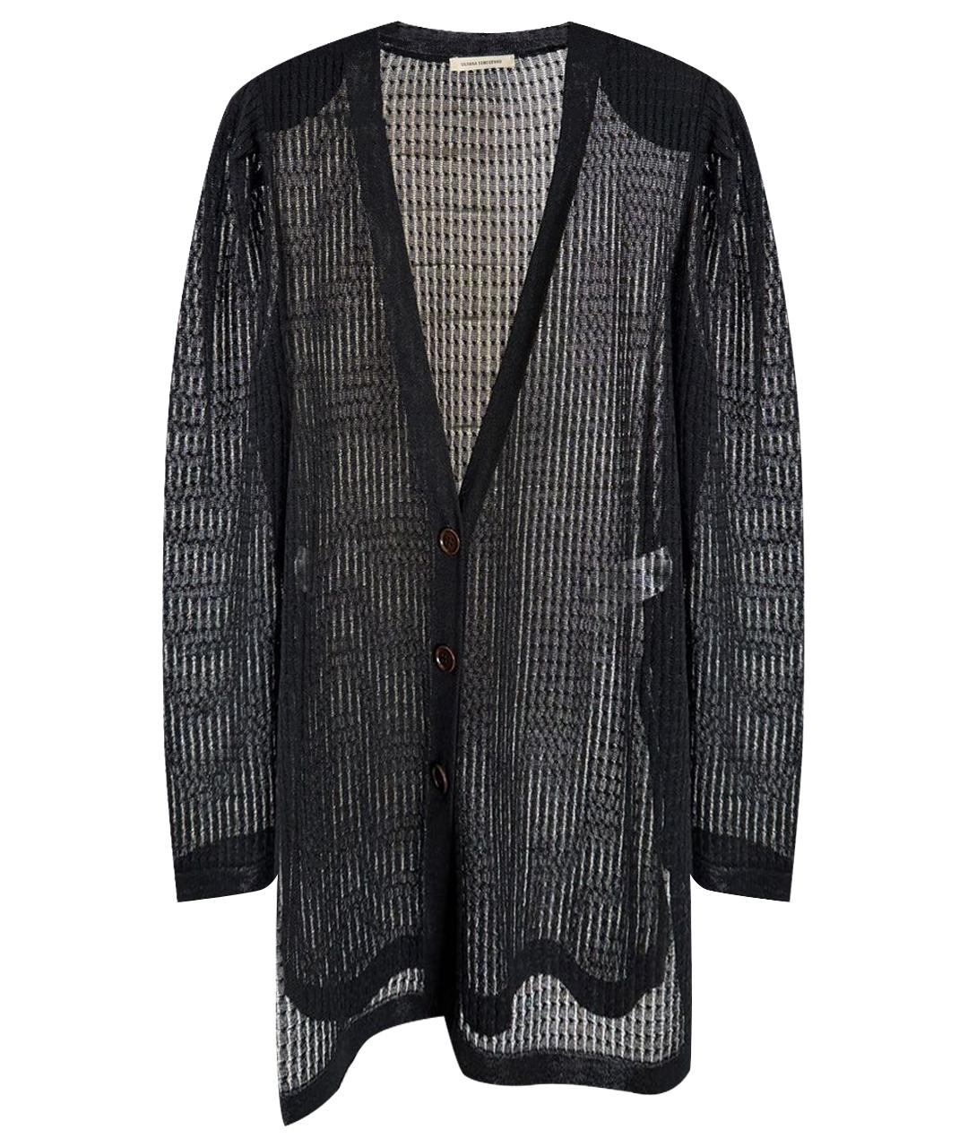 ULYANA SERGEENKO Черный хлопковый кардиган, фото 1