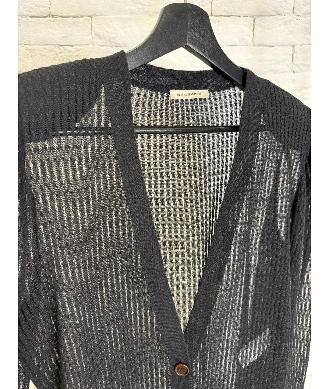 ULYANA SERGEENKO Черный хлопковый кардиган, фото 2