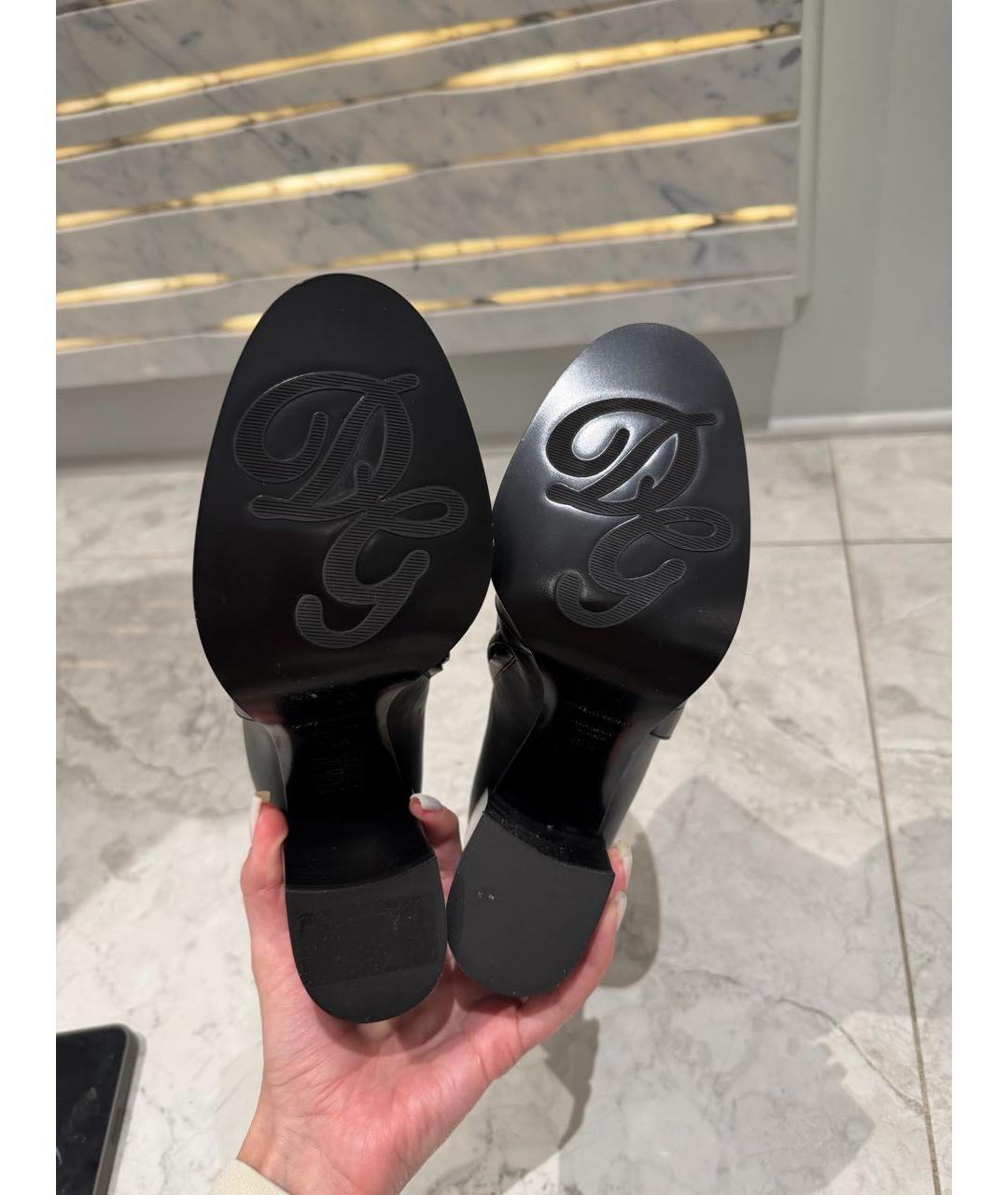 DOLCE&GABBANA Черные кожаные ботильоны, фото 6