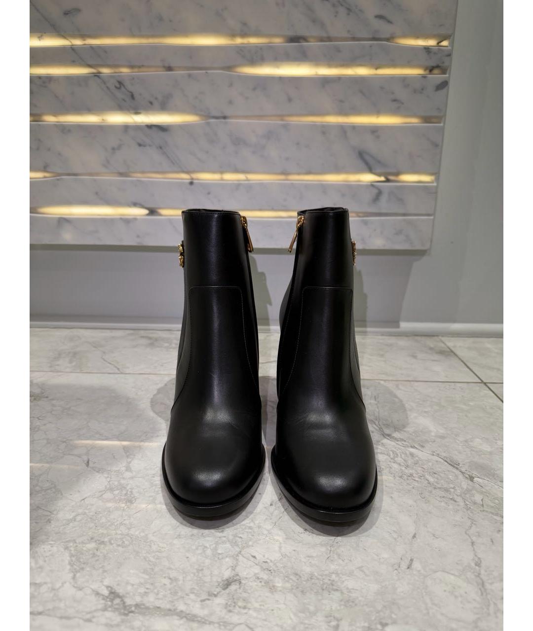 DOLCE&GABBANA Черные кожаные ботильоны, фото 3