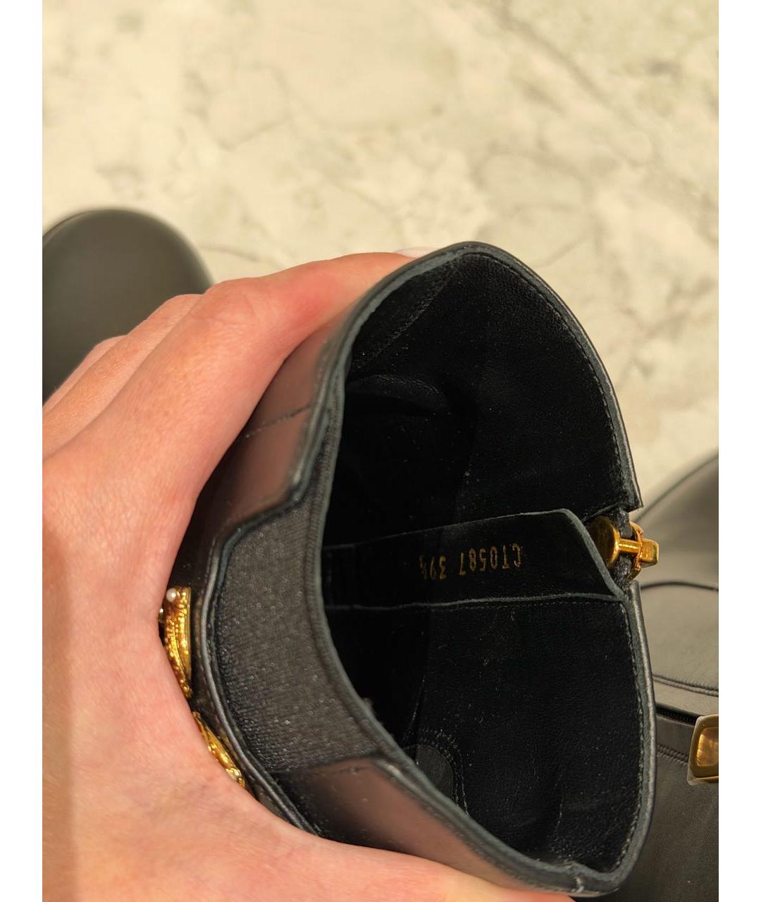 DOLCE&GABBANA Черные кожаные ботильоны, фото 7