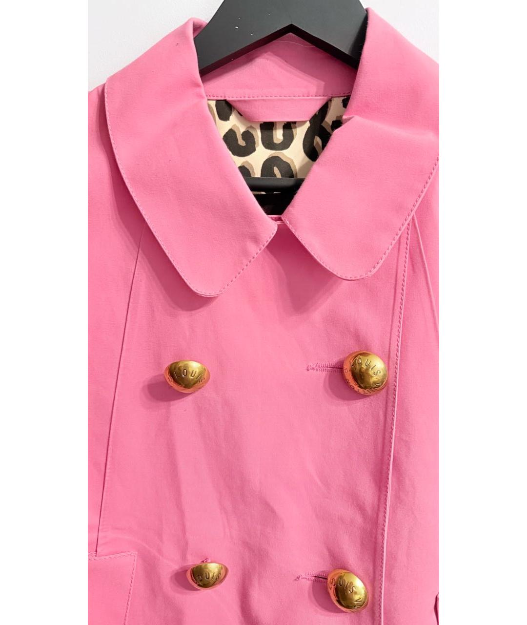 LOUIS VUITTON Розовый хлопковый тренч/плащ, фото 4