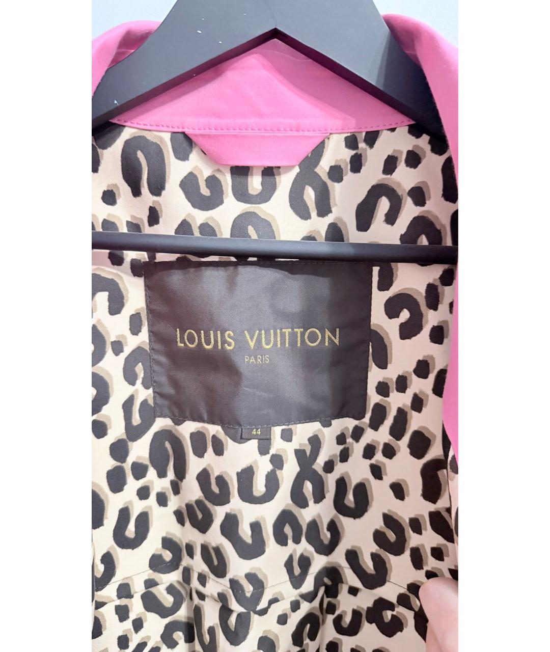 LOUIS VUITTON Розовый хлопковый тренч/плащ, фото 3