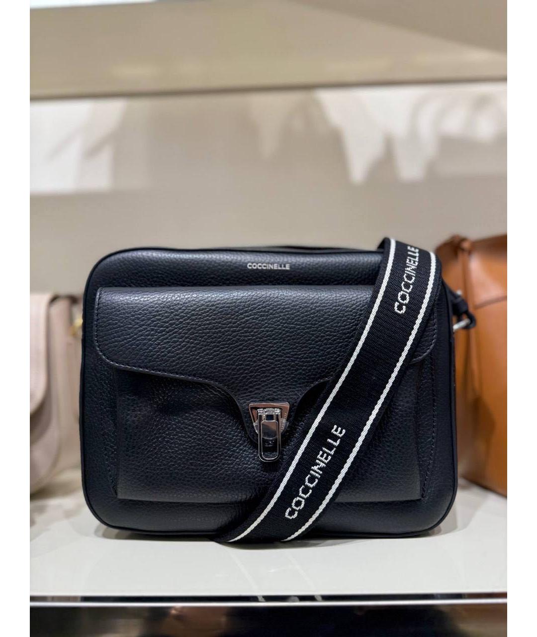 COCCINELLE Черная кожаная сумка через плечо, фото 4