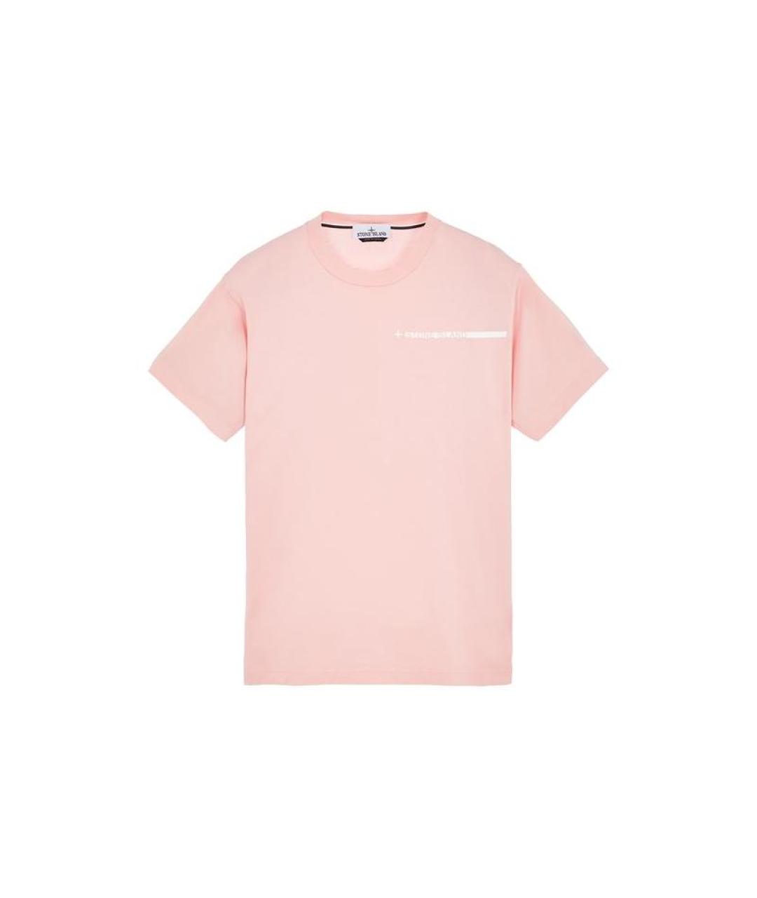 STONE ISLAND Розовая хлопковая футболка, фото 3