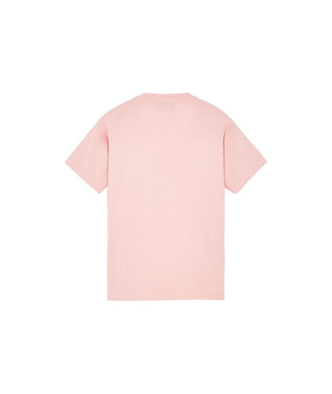 STONE ISLAND Розовая хлопковая футболка, фото 2