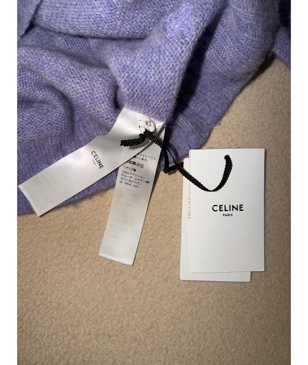 CELINE Фиолетовый шерстяной джемпер / свитер, фото 5