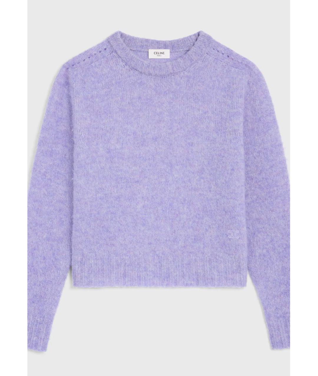 CELINE Фиолетовый шерстяной джемпер / свитер, фото 9