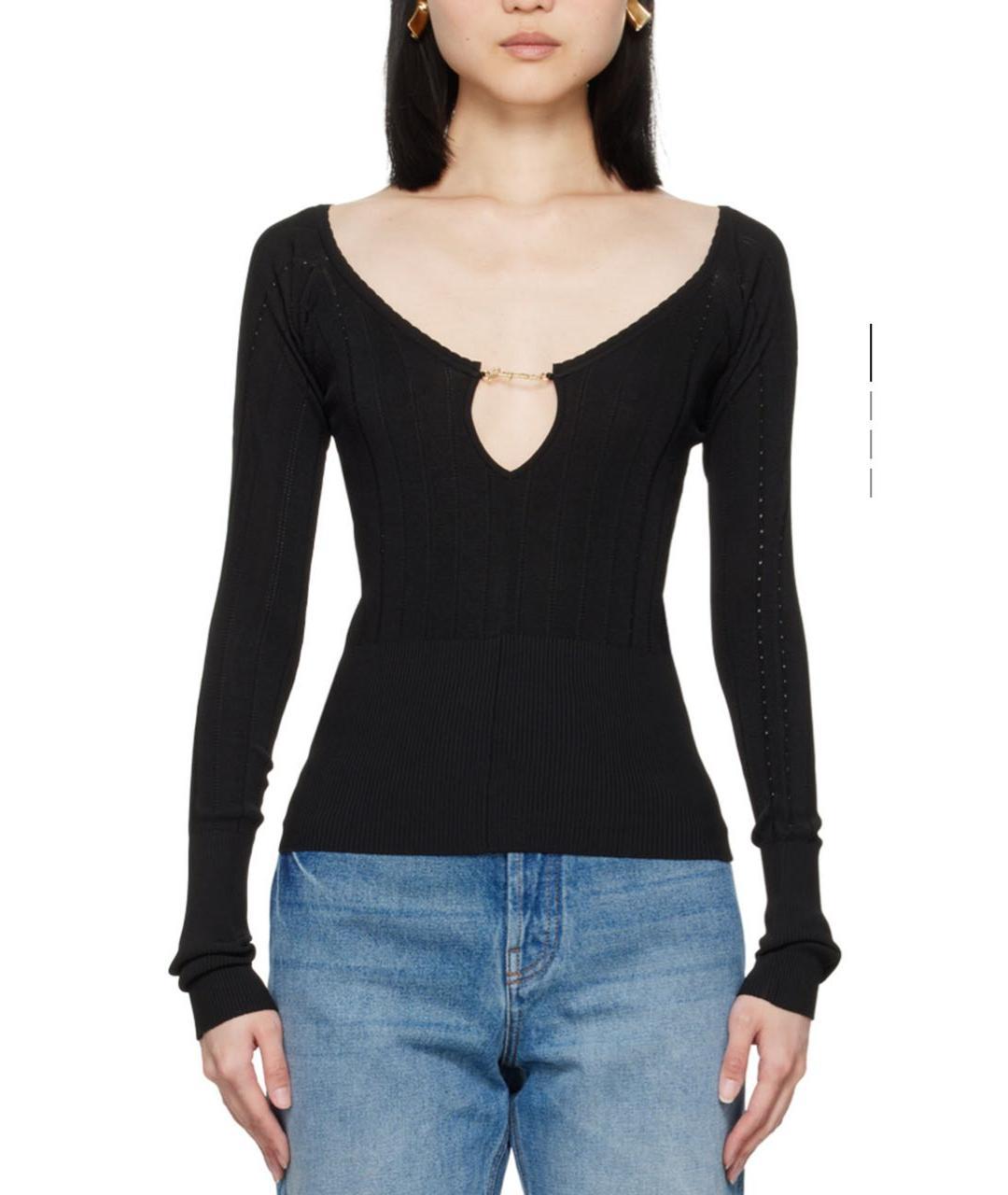 JACQUEMUS Черный хлопковый джемпер / свитер, фото 6