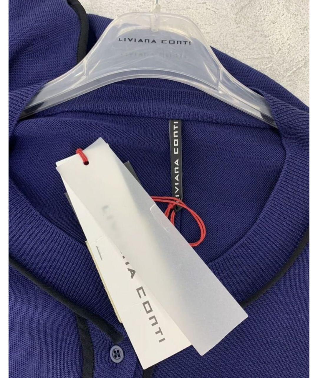 LIVIANA CONTI Темно-синее шерстяное повседневное платье, фото 3