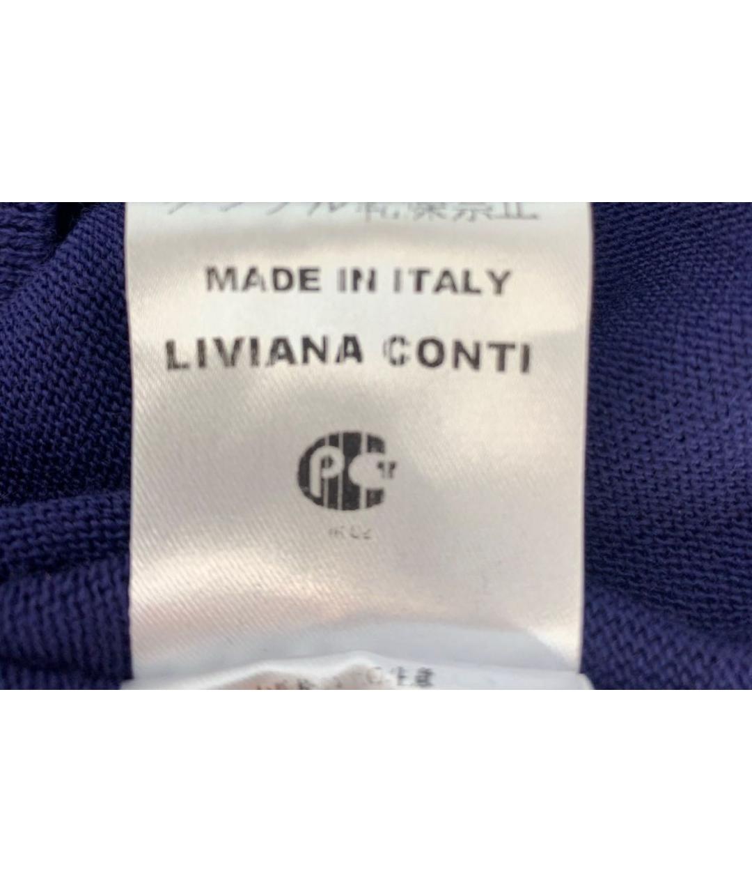 LIVIANA CONTI Темно-синее шерстяное повседневное платье, фото 7