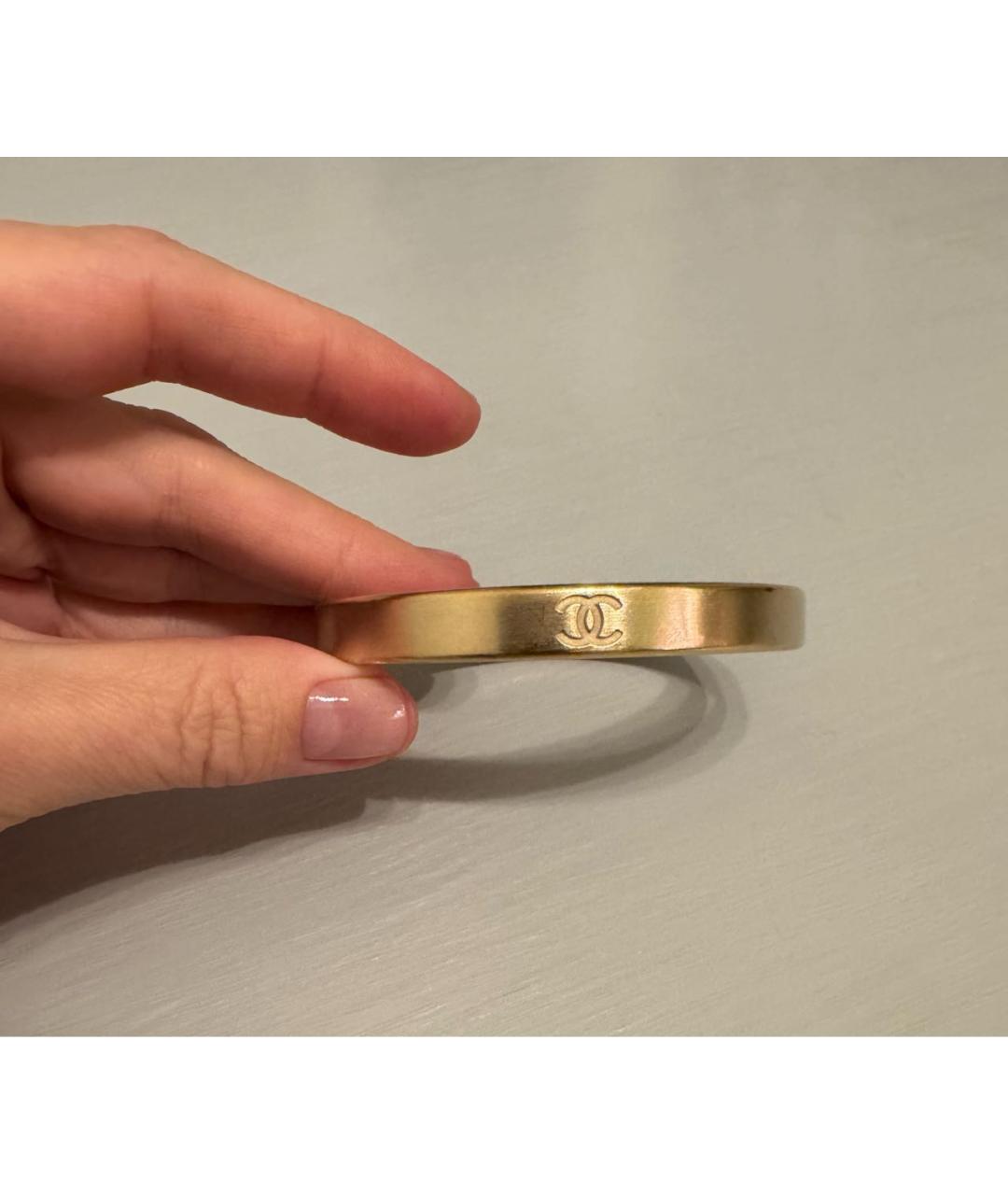 CHANEL Золотой металлический браслет, фото 3