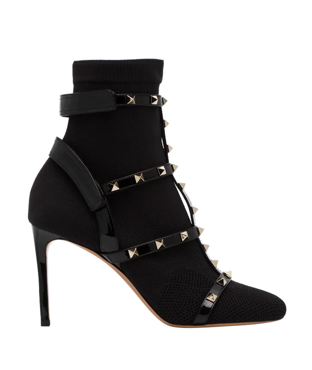 VALENTINO Черные кожаные ботильоны, фото 1