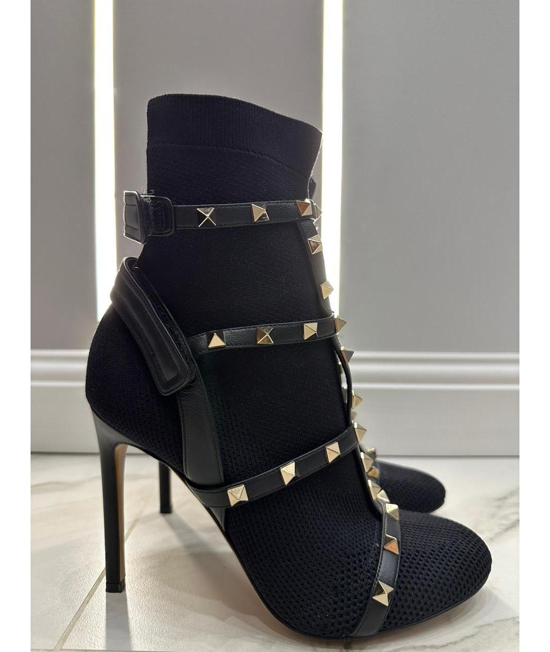 VALENTINO Черные кожаные ботильоны, фото 7