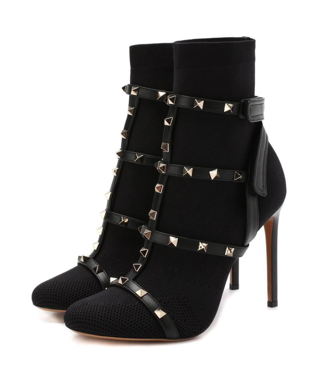 VALENTINO Черные кожаные ботильоны, фото 5