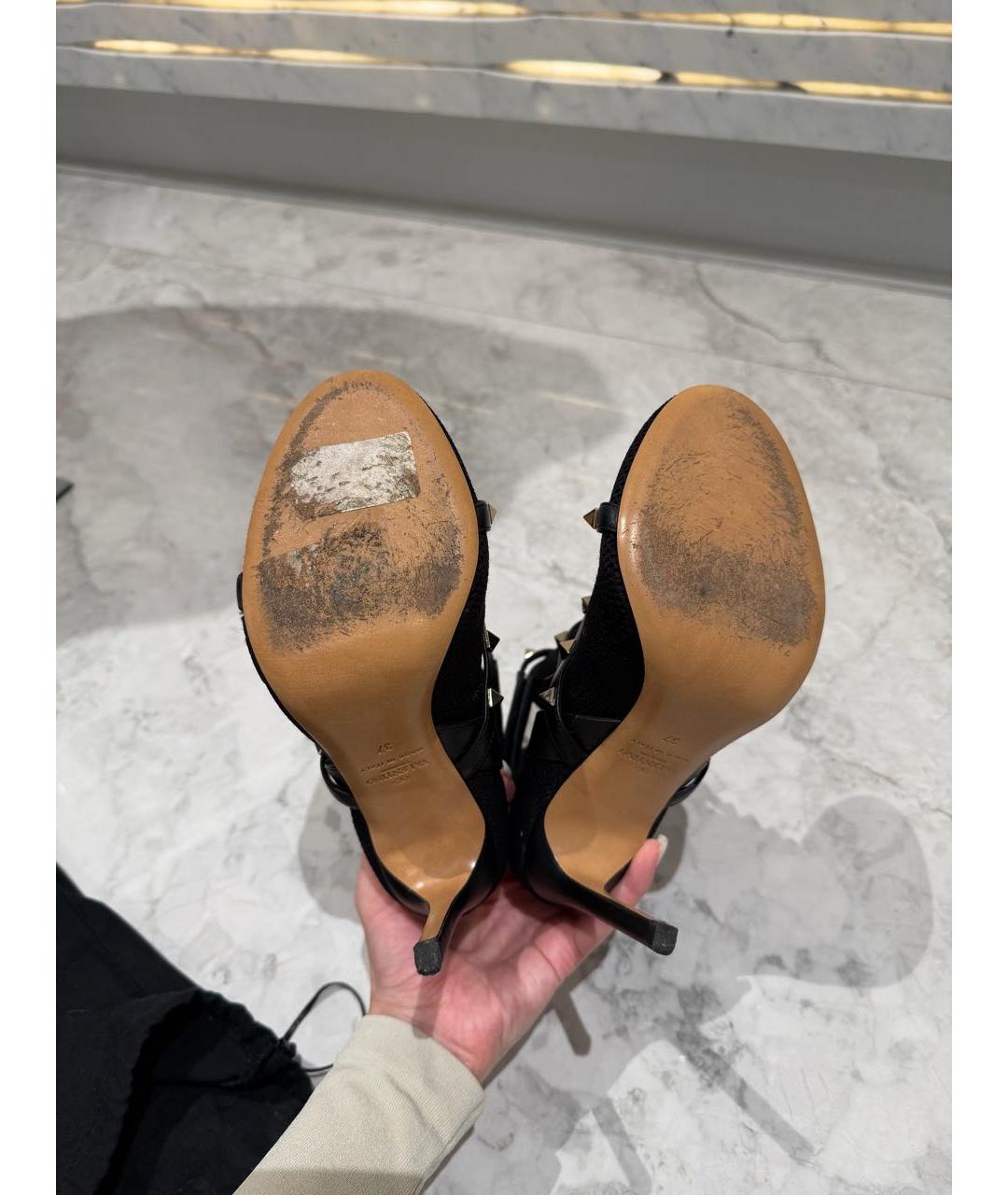 VALENTINO Черные кожаные ботильоны, фото 6