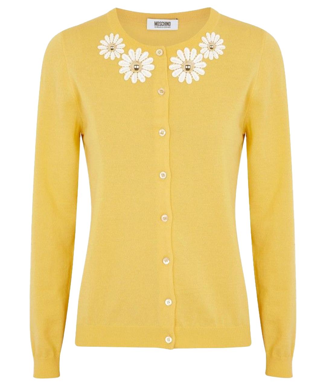 MOSCHINO Желтый шерстяной кардиган, фото 1