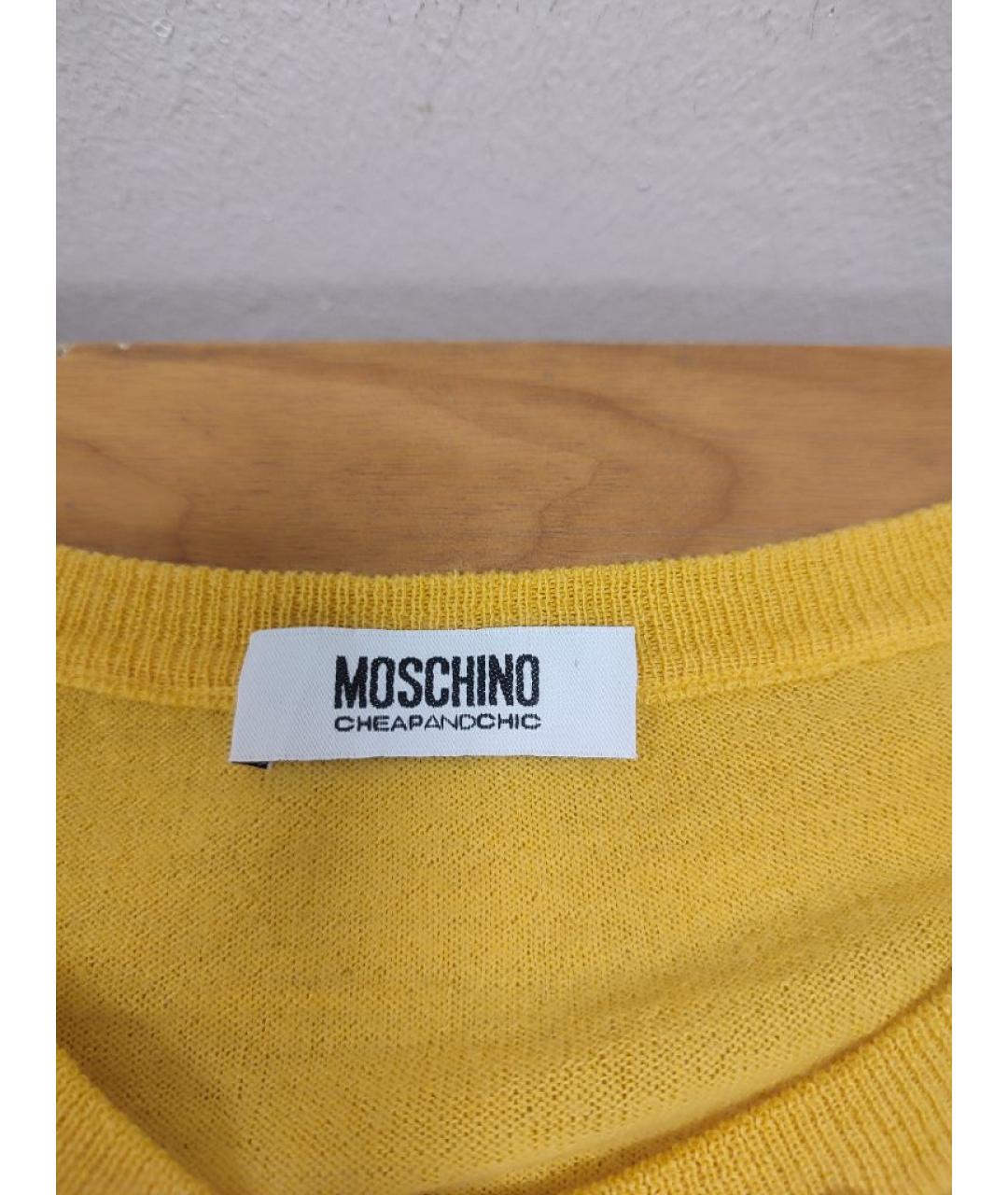 MOSCHINO Желтый шерстяной кардиган, фото 3