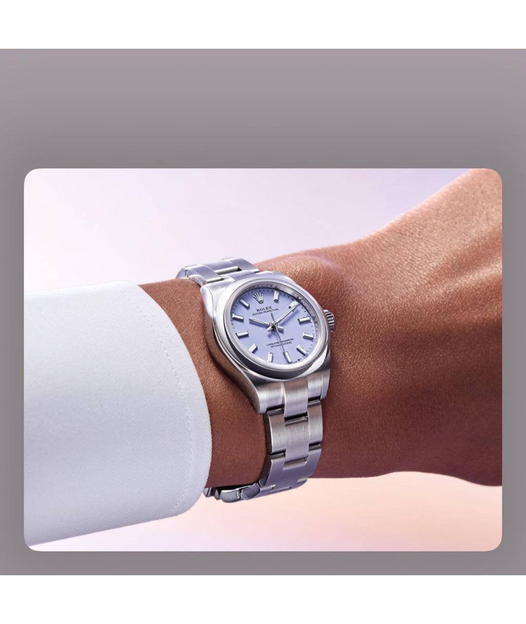 ROLEX Розовые металлические часы, фото 2