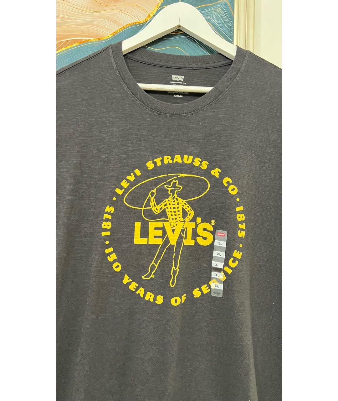 LEVI'S Антрацитовая хлопковая футболка, фото 3