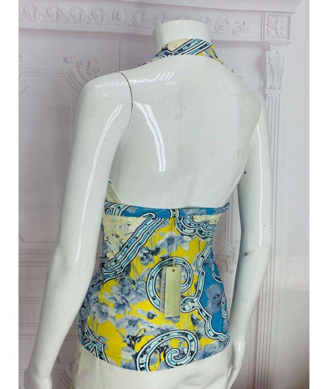 ROBERTO CAVALLI Голубая полиамидовая майка, фото 2