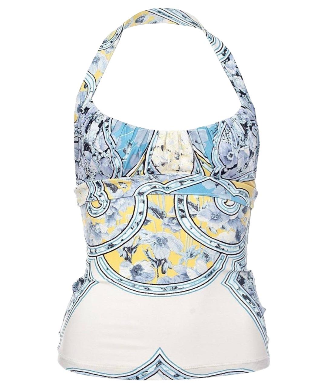 ROBERTO CAVALLI Голубая полиамидовая майка, фото 1