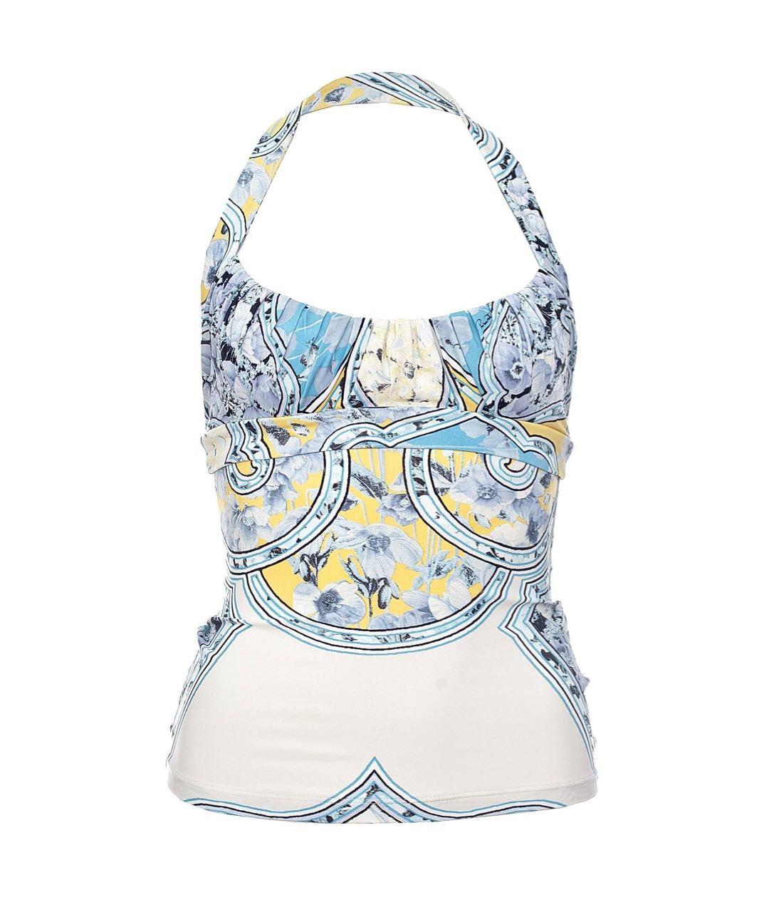 ROBERTO CAVALLI Голубая полиамидовая майка, фото 9