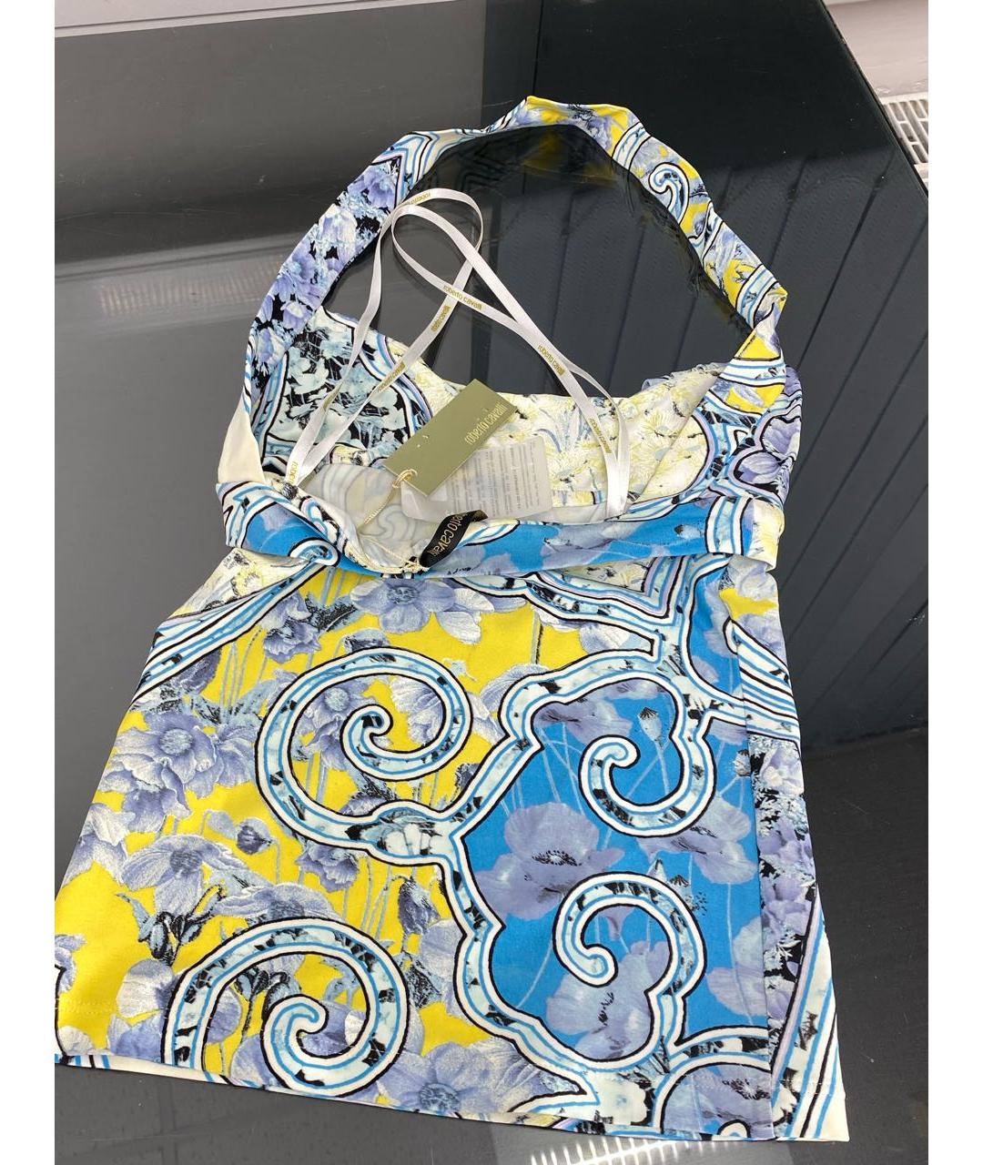 ROBERTO CAVALLI Голубая полиамидовая майка, фото 3