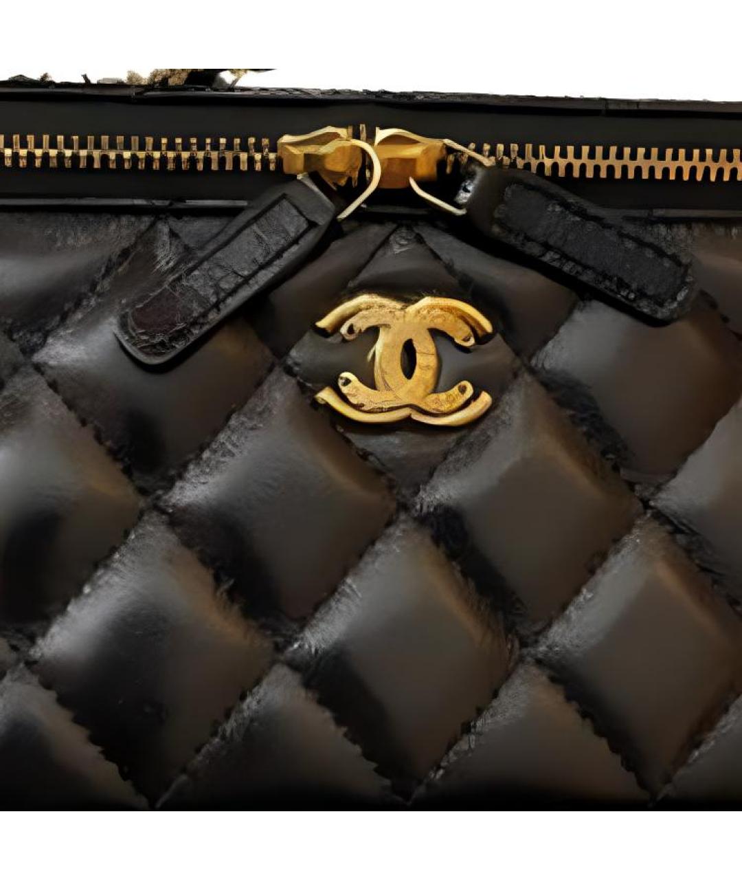 CHANEL Черная кожаная сумка через плечо, фото 4