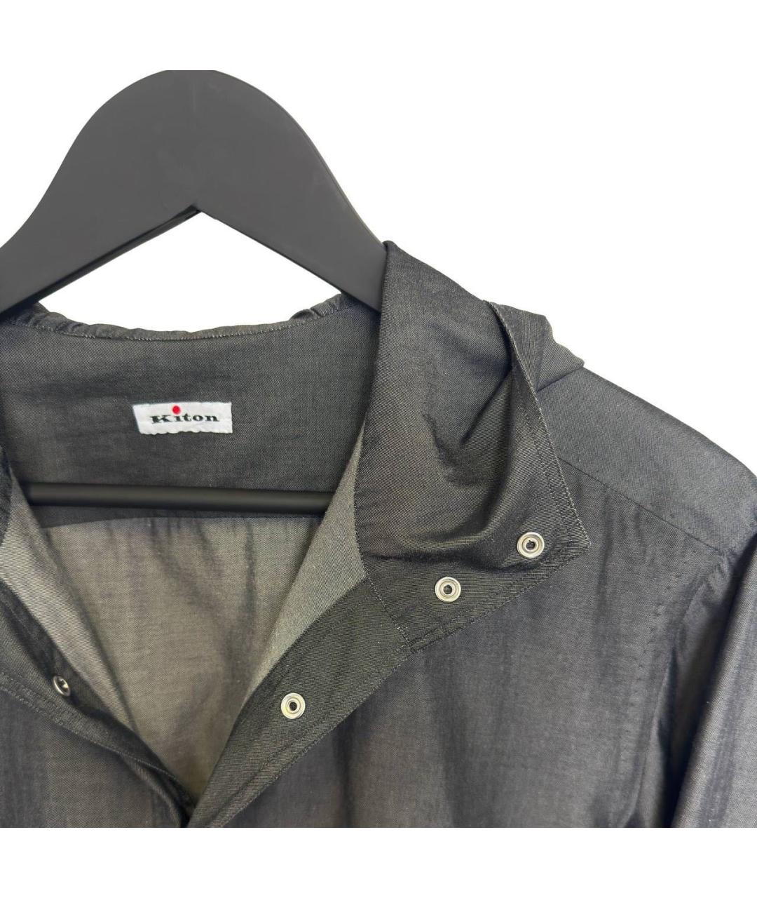 KITON Серая хлопковая кэжуал рубашка, фото 2