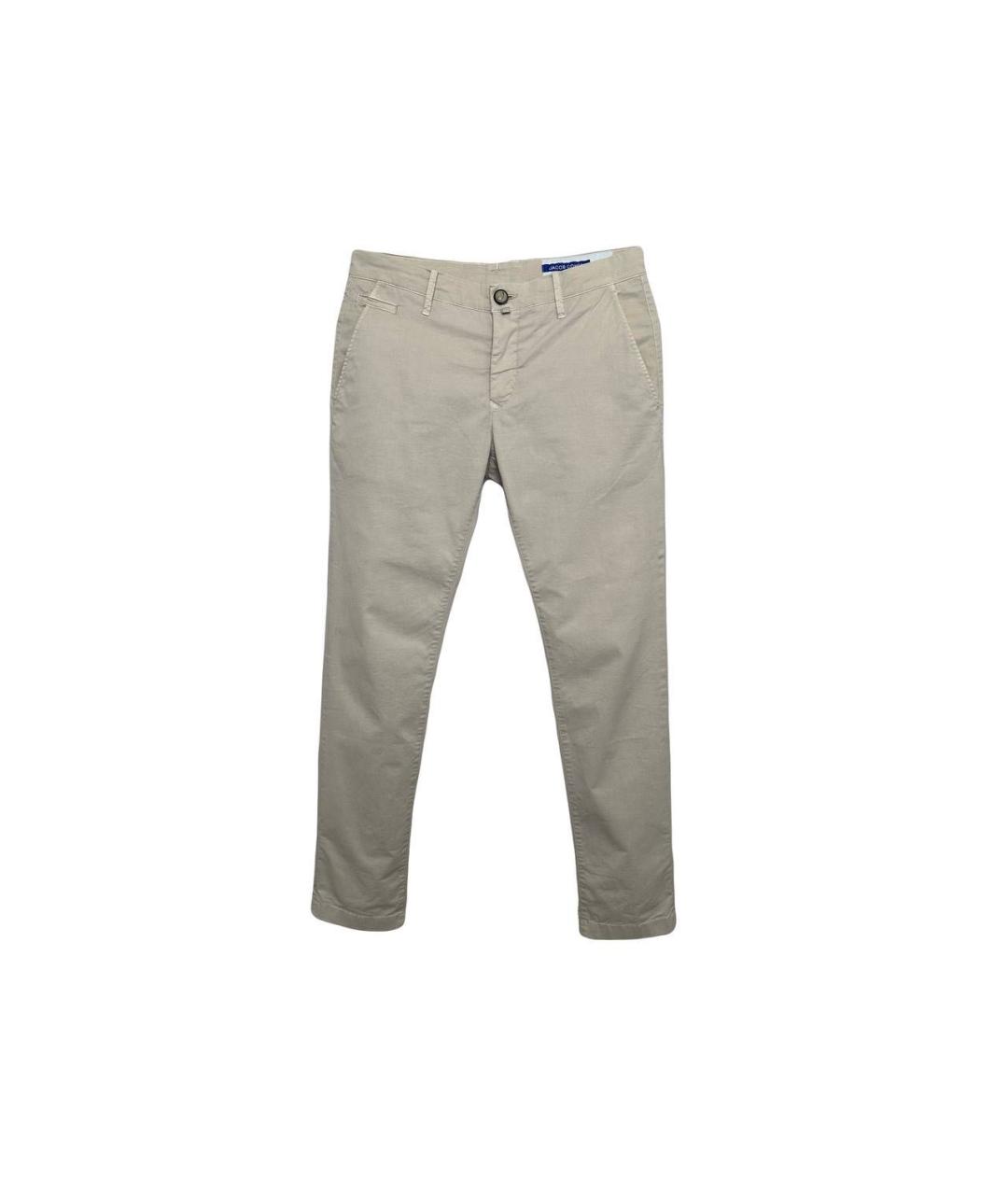 JACOB COHEN Бежевые хлопковые повседневные брюки, фото 4