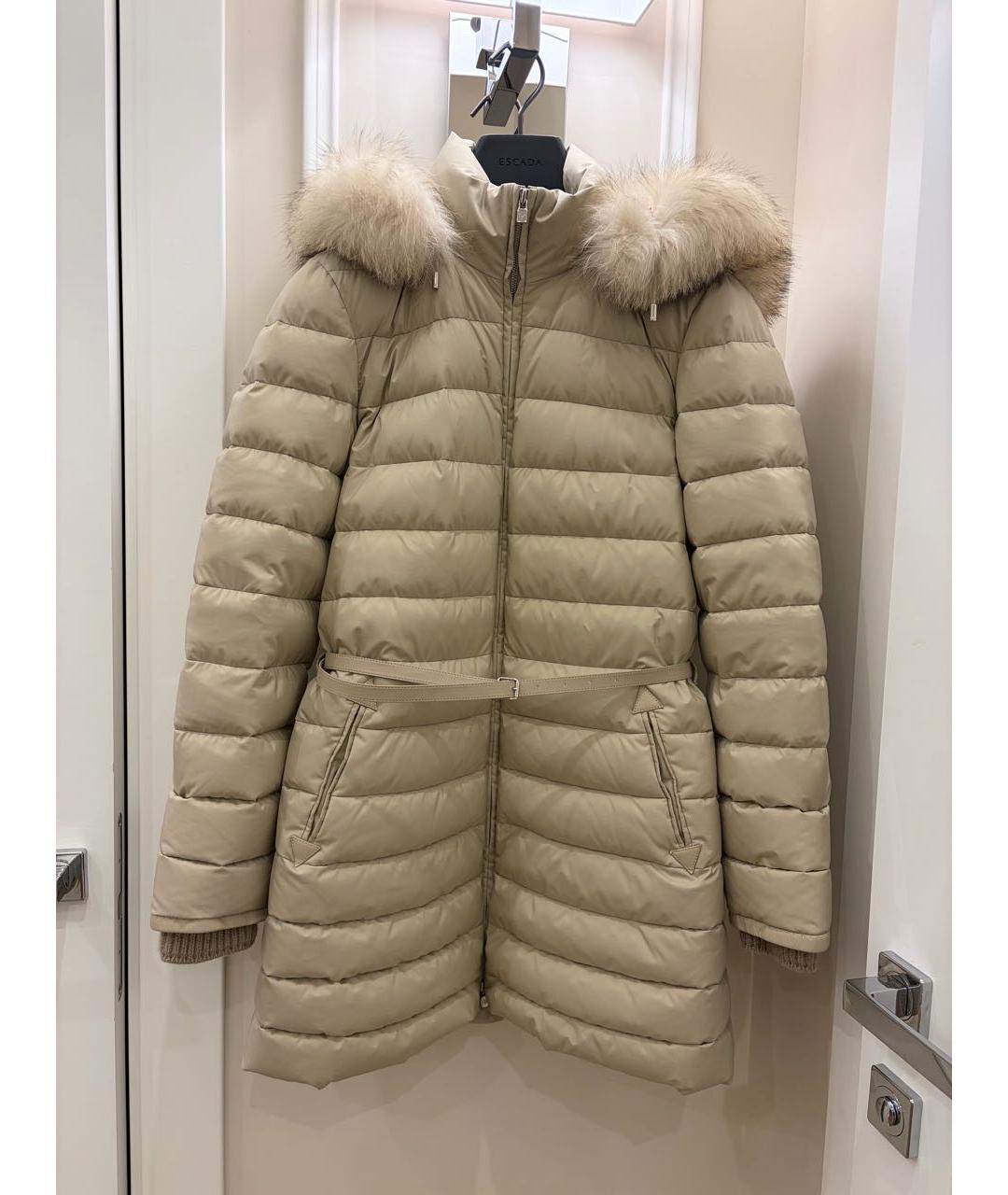 LORO PIANA Бежевый полиэстеровый пуховик, фото 6