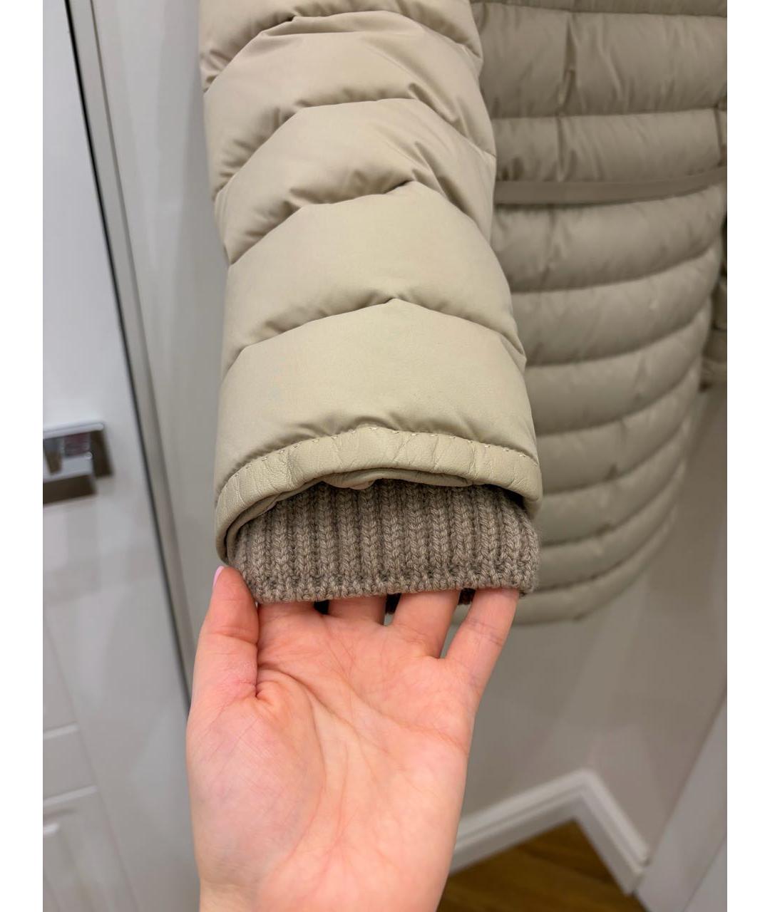 LORO PIANA Бежевый полиэстеровый пуховик, фото 8