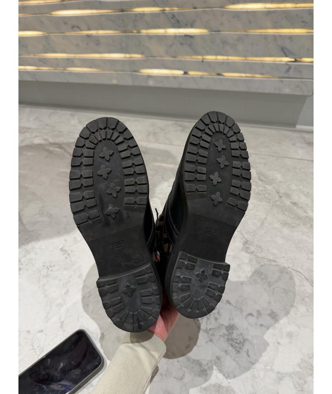 FENDI Коричневые кожаные ботинки, фото 5